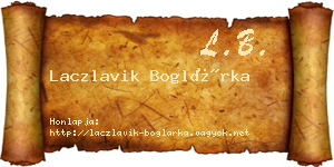 Laczlavik Boglárka névjegykártya